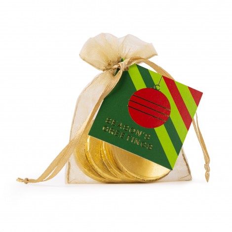 Belgian Milk Chocolate Coins in Chiffon Pouch